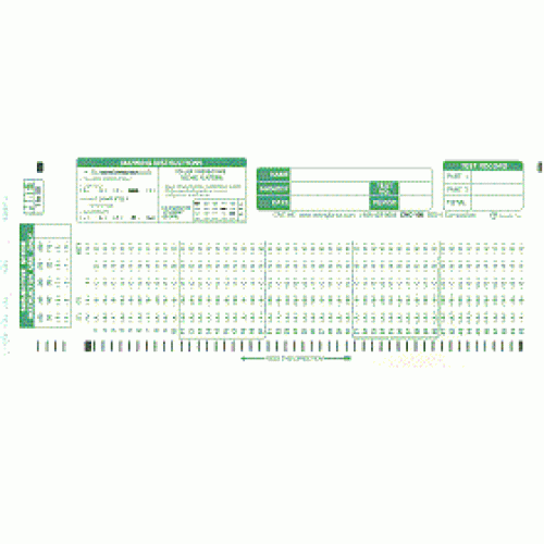 TEST-100E Scantron 882 E Compatible Testing Forms 250 Sheet Pack 